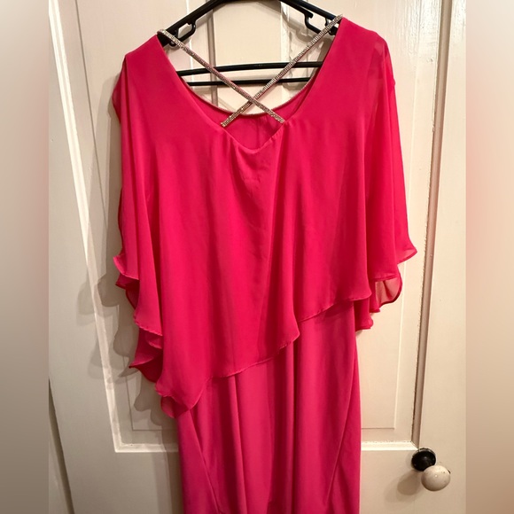MSK Vibrant Pink Asymmetrical Dress - Picture 6 of 7